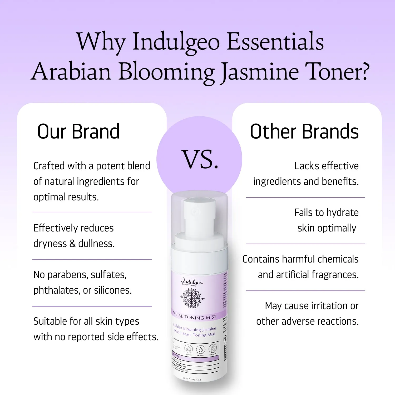 Arabian Blooming Jasmine Witch Hazel Facial Toning Mist | For Dry Skin