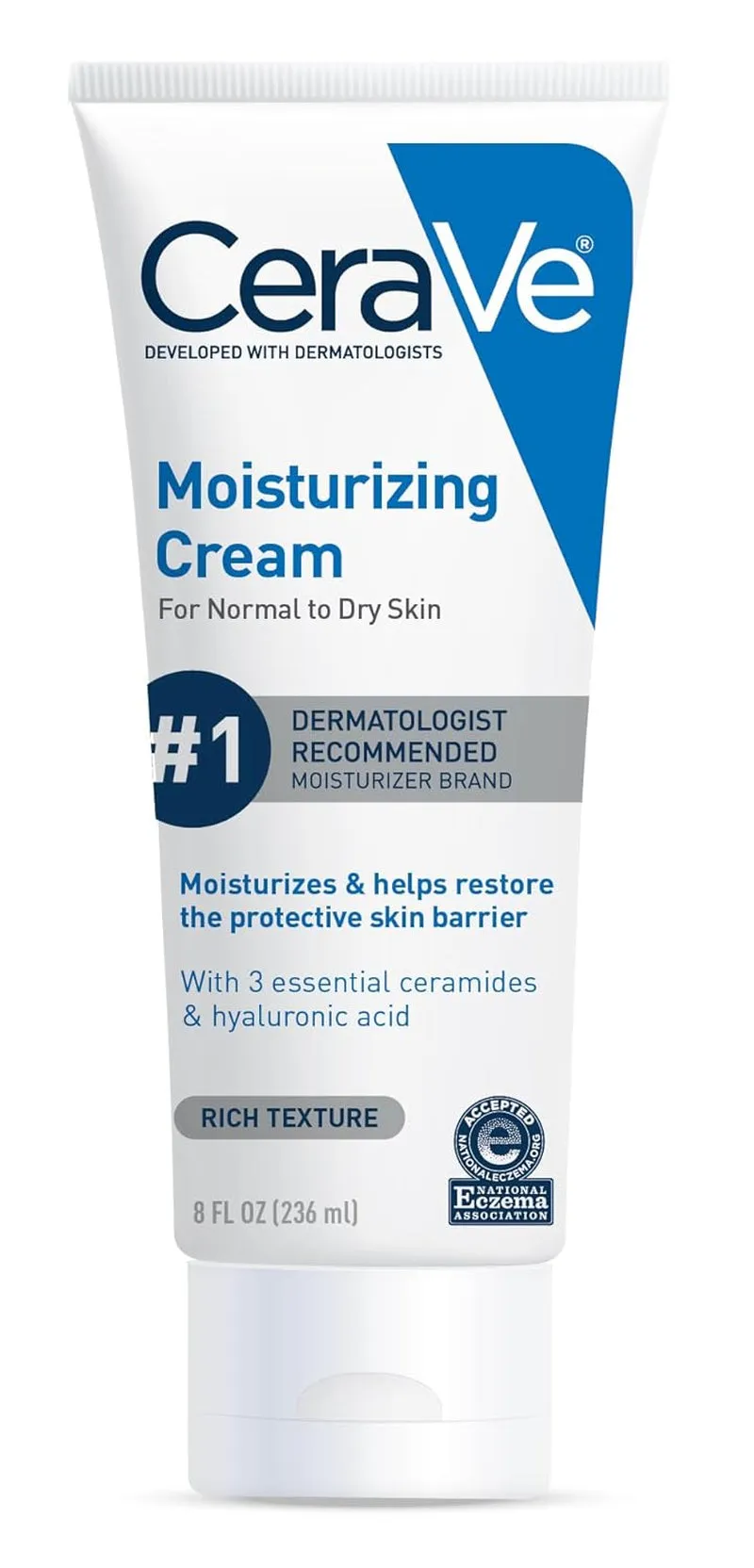 Cerave Moisturizing Cream, Face Body Moisturizer, Normal to Dry Skin, 8 Fl Oz