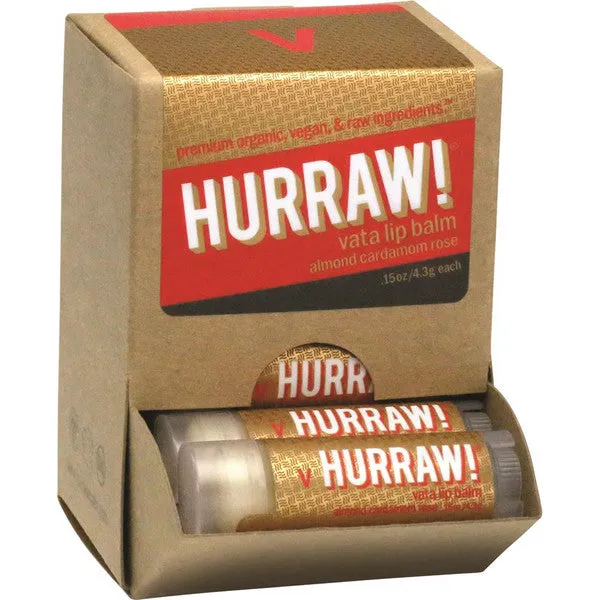 Hurraw! Vata Almond Cardamon & Rose Lip Balm 4.3g x 24 Display