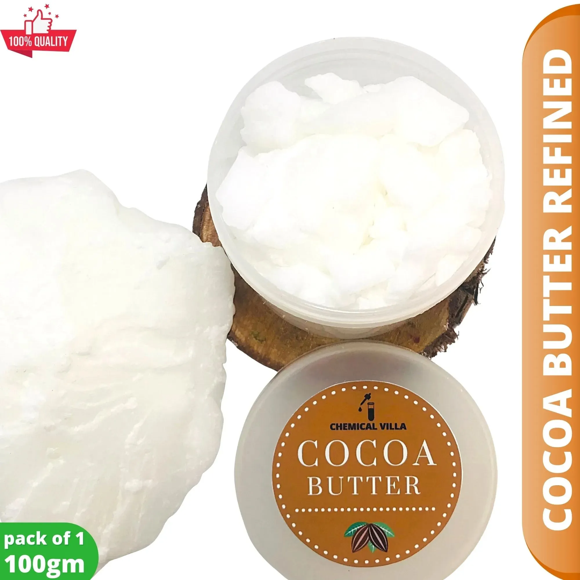 Pure White Refined Cocoa Butter 50g| Cosmetic Grade